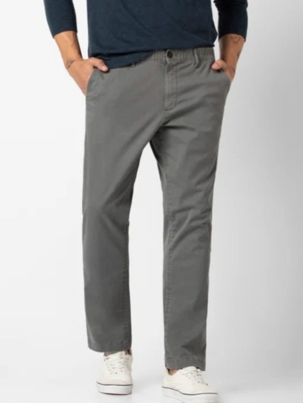 Bearbottom Relaxed Stretch Chino Pants Gray Mens Small